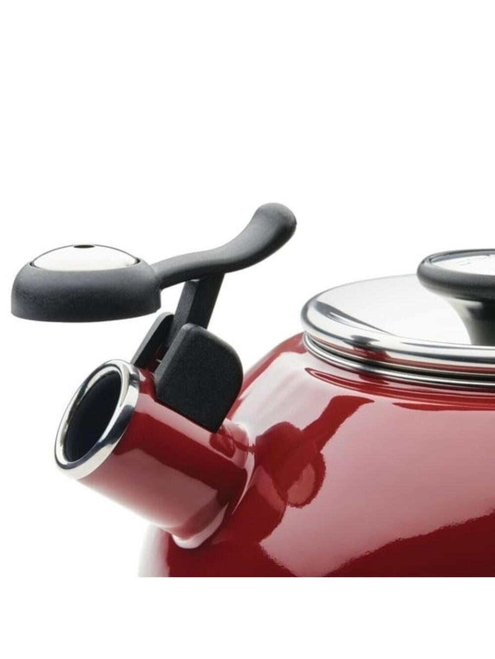 84$ Circulon 48170 2-Quart Whistling Red Teakettle with Flip-Up Spout - Picture 2 of 4